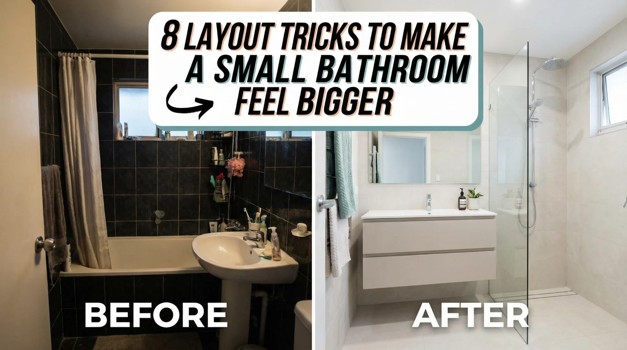 8 layout tricks to make a small bathroom feel bigger