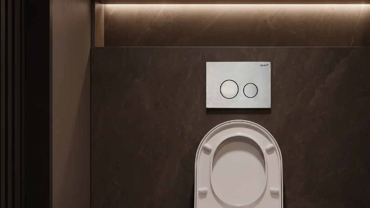 Bella concealed cistern frame with flush plate